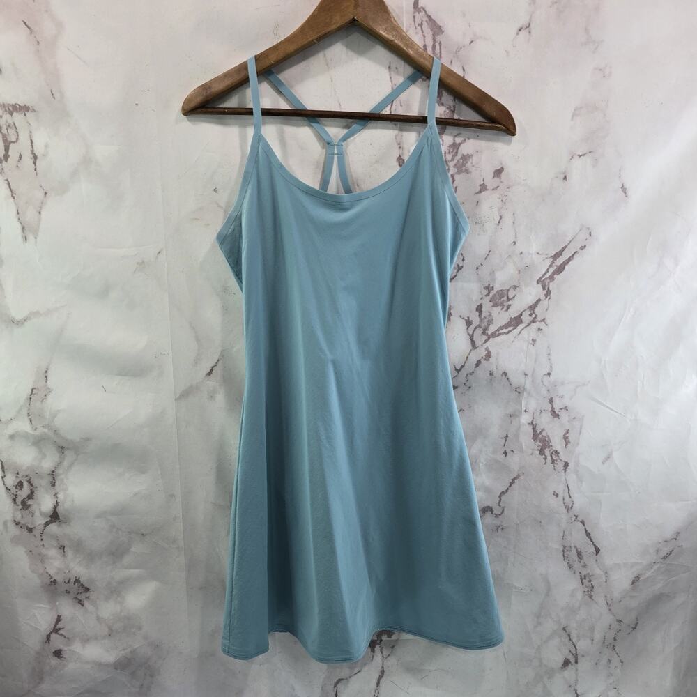 Outdoor Voices Womens XS Tank Light Blue Mini Seamless Exercise Active Spaghetti
